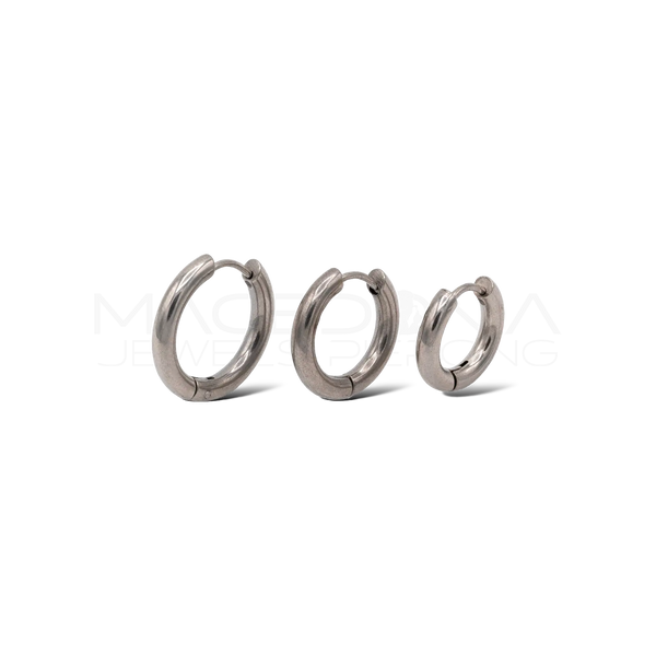 Orecchino a cerchio chiusura clicker in acciaio chirurgico 316L