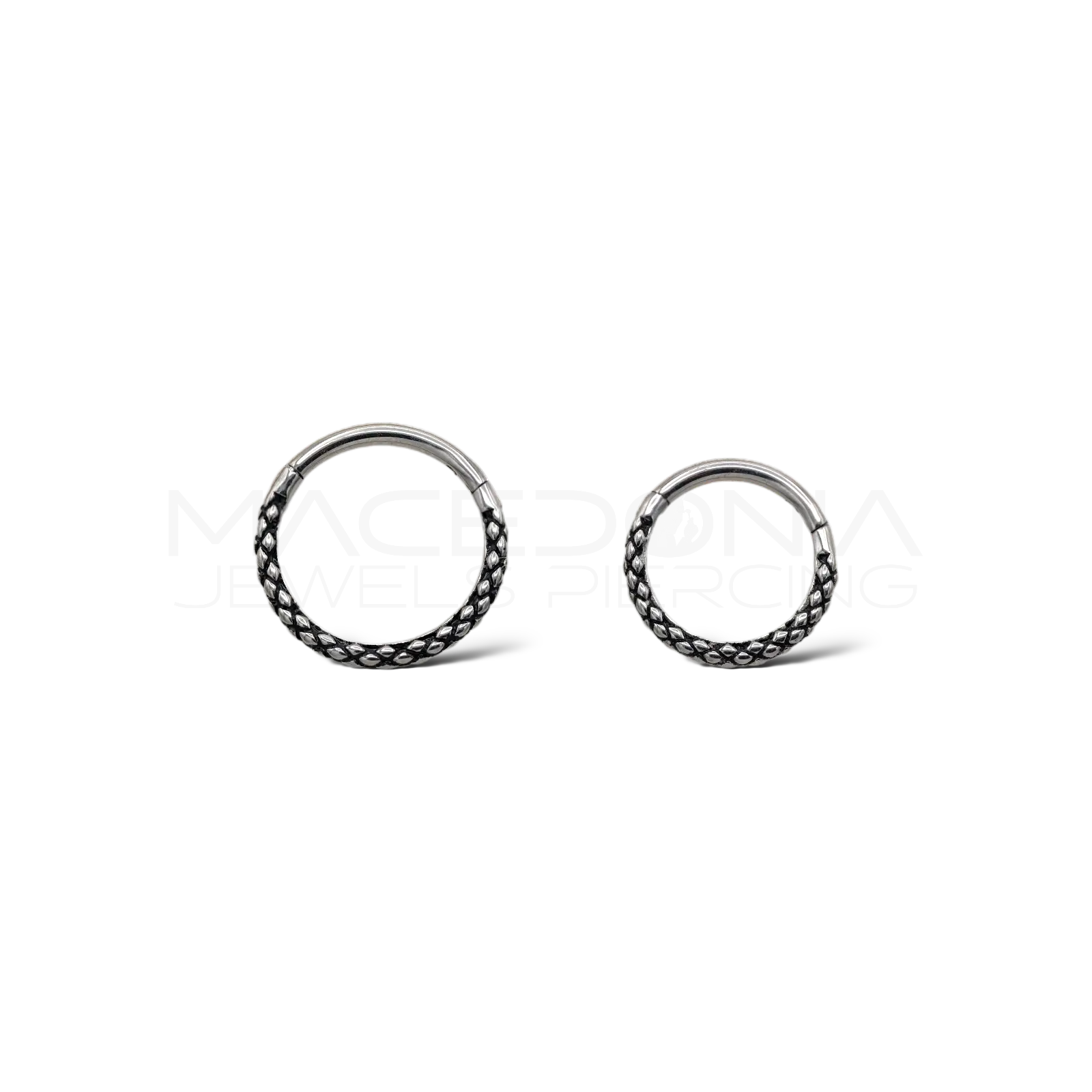 PIERCING A CERCHIO A PELLE DI RETTILE