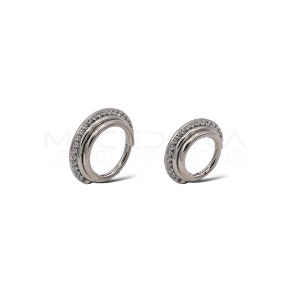 CERCHIO A TRE FASCE CON ZIRCONI IN TITANIO