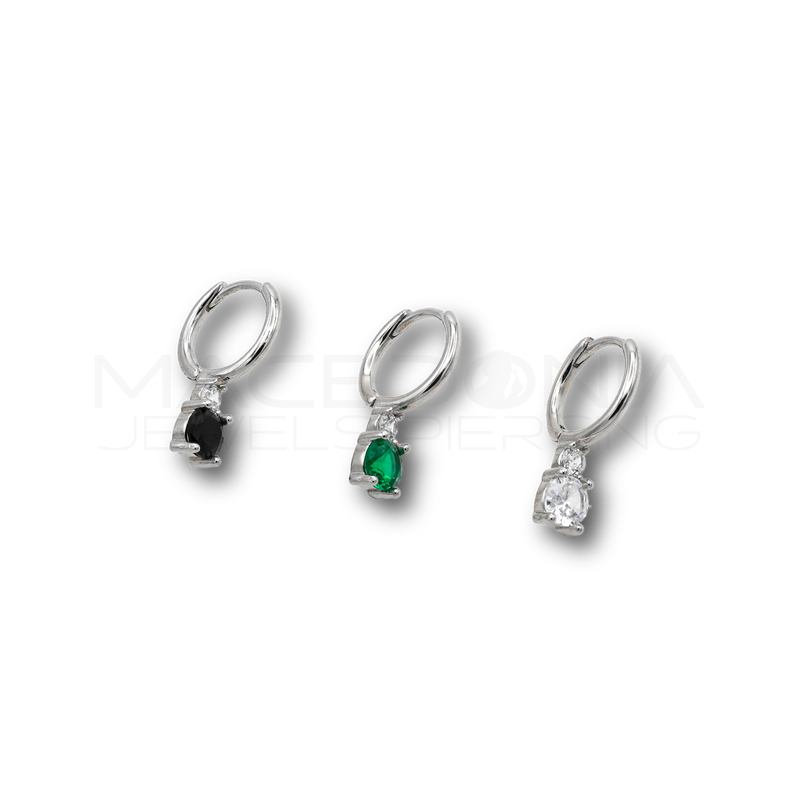 Orecchino con Zircone in Argento 925 (Colore Argento)