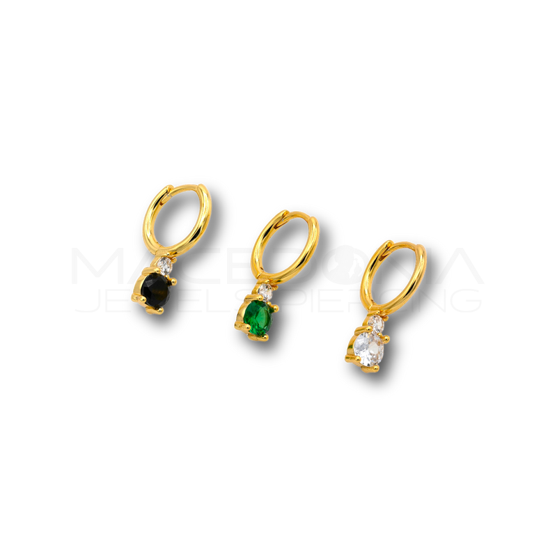 Orecchino con Zircone in Argento 925 (Colore Oro)