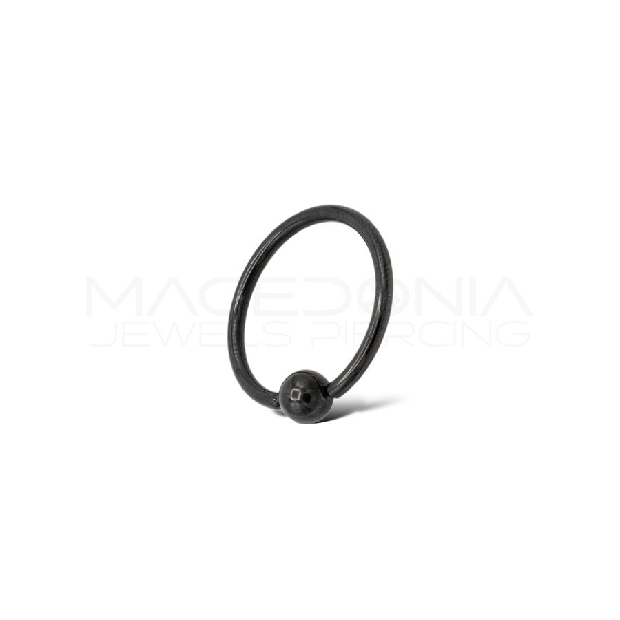 Piercing Nero in Acciaio Chirurgico 316L con pallina