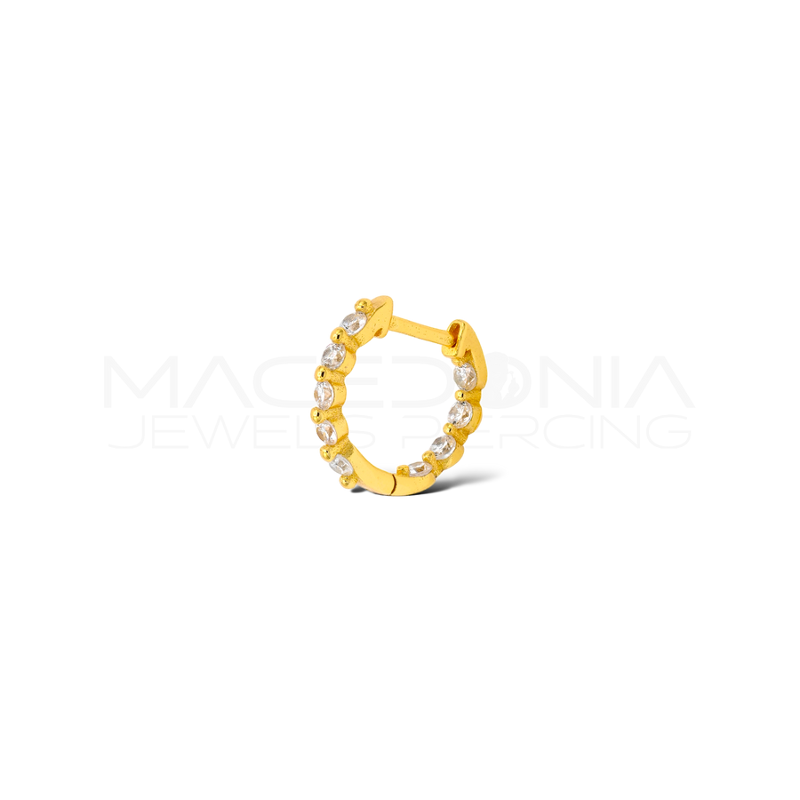 Orecchino in argento 925 a cerchio con zirconi