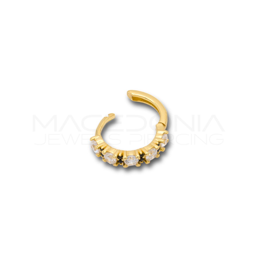 Orecchino in argento 925 a cerchio con zirconi