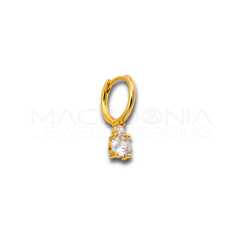 Orecchino con Zircone in Argento 925 (Colore Oro)