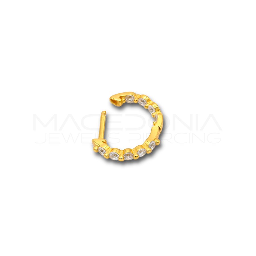 Orecchino in argento 925 a cerchio con zirconi