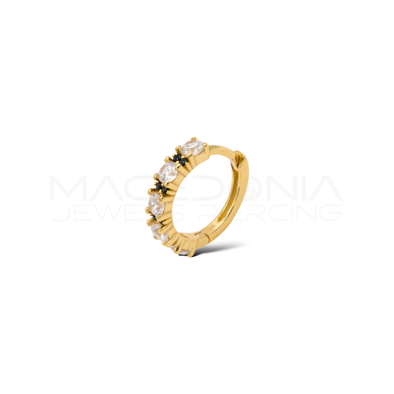 Orecchino in argento 925 a cerchio con zirconi