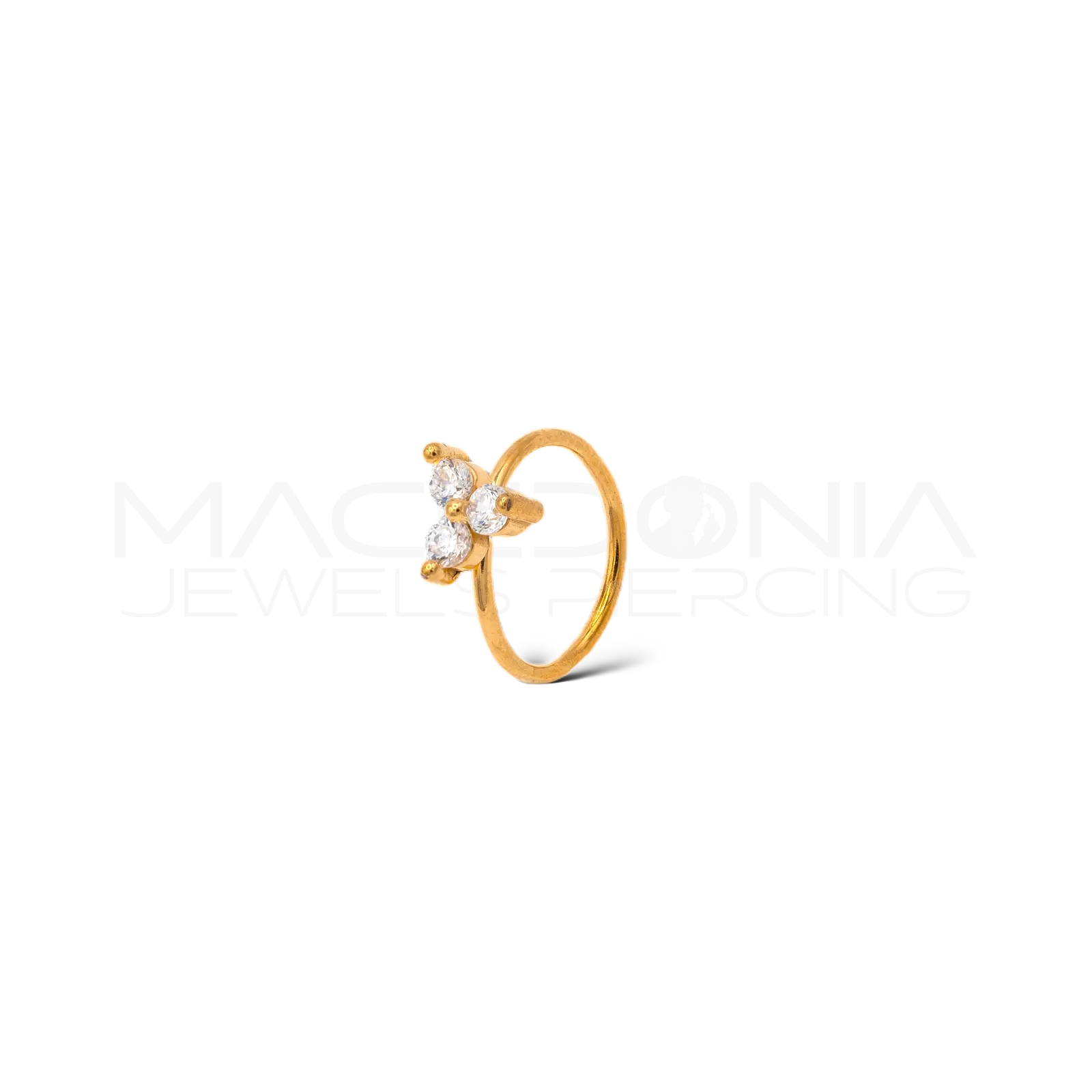 PIERCING A CERCHIO CON TRIFOGLIO CON ZIRCONI