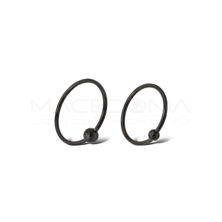 Piercing Nero in Acciaio Chirurgico 316L con pallina