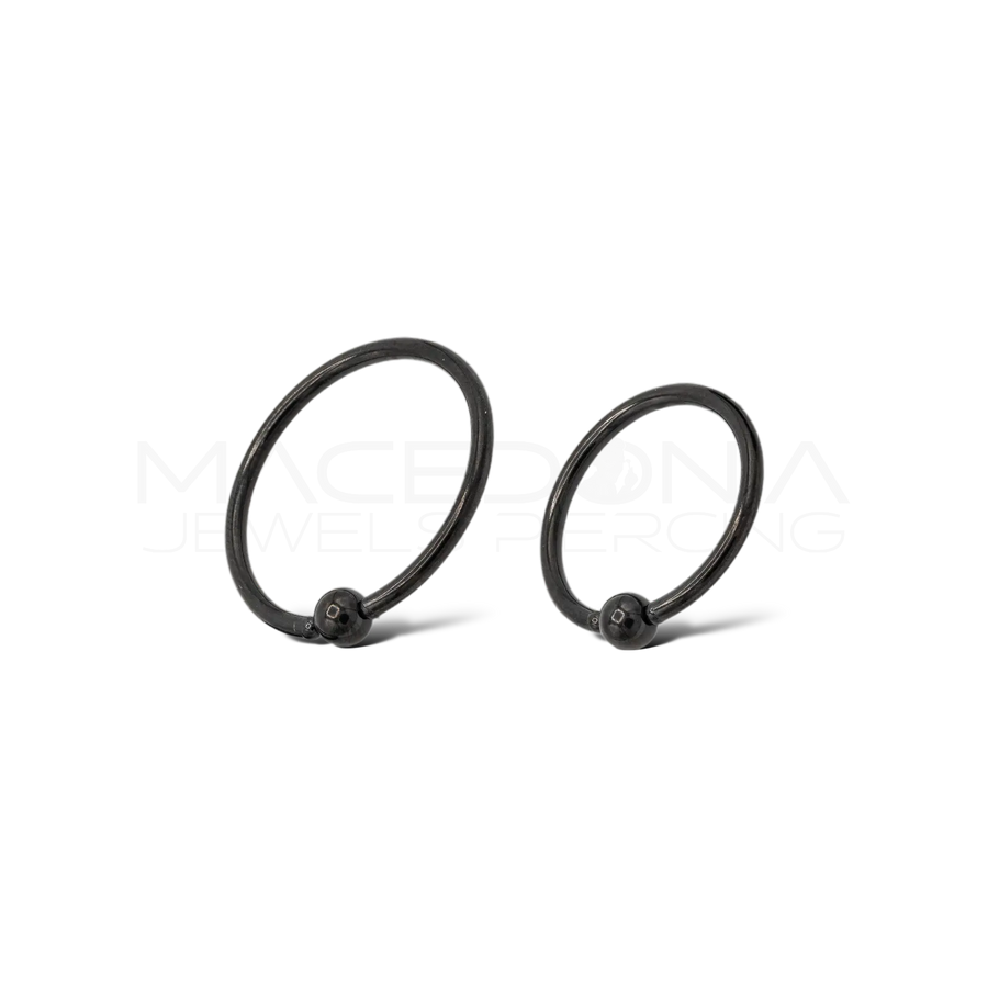 Piercing Nero in Acciaio Chirurgico 316L con pallina