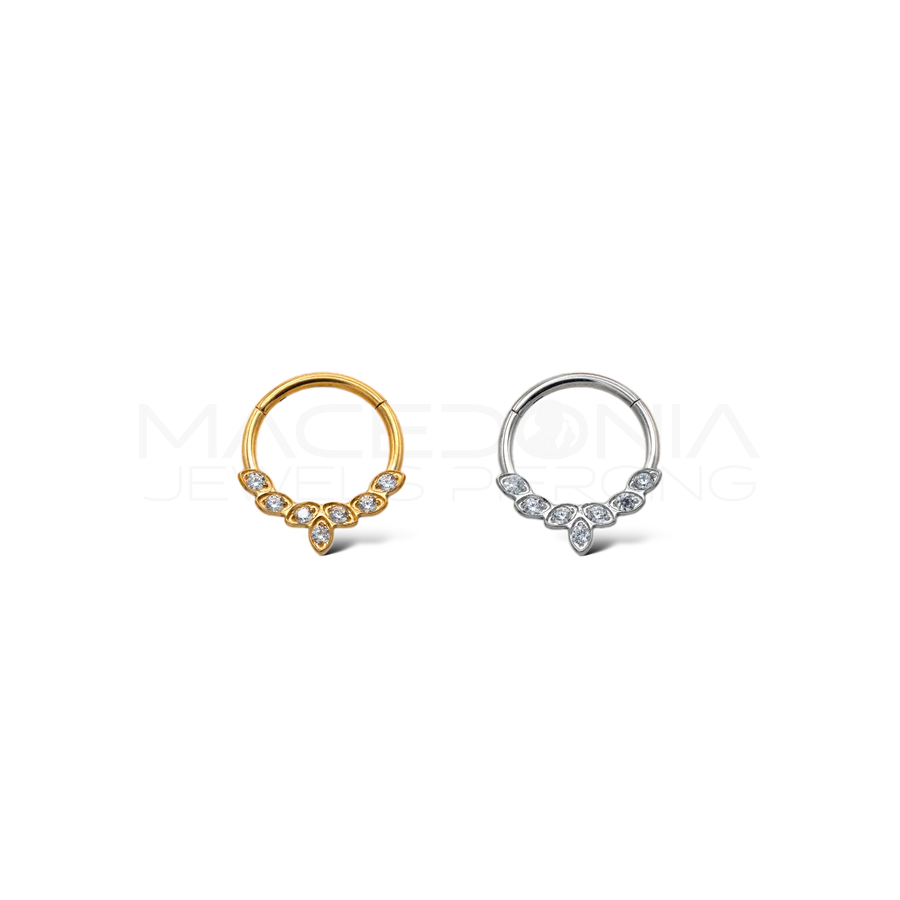 piercing con chiusura clicker in acciaio chirurgico 316L
