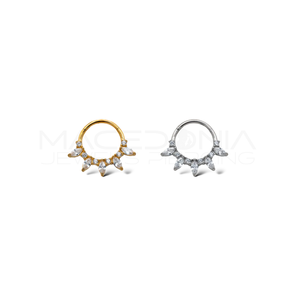 Piercing con Corona di Zirconi in Acciaio Chirurgico 316L