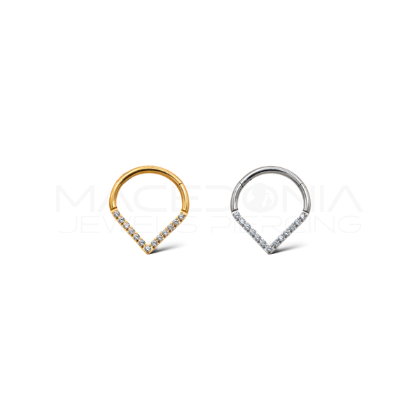 Cerchio triangolato con zirconi in Acciaio Chirurgico 316L