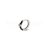 Orecchino in argento 925 a cerchio con dettaglio nero e zircone