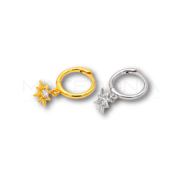 Orecchino Stella in Argento 925 con Zirconi