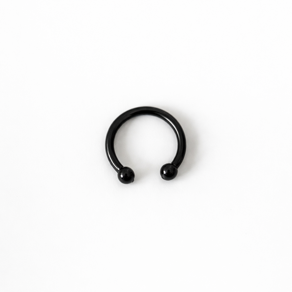 Piercing da naso in acciaio chirurgico 316L con palline da 4 mm, colore nero