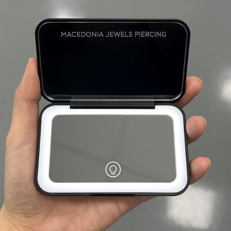 MJP | Specchio LED Tascabile con Luce Dimerabile – Design e Alta Luminosità