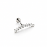 Orecchino Helix Curvo con Zirconi Baguette – Gioiello Cartilagine