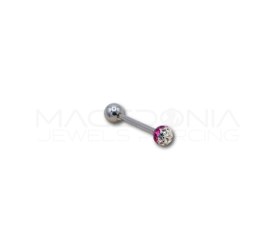 Barbell in acciaio chirurgico 316L con palline glitterate