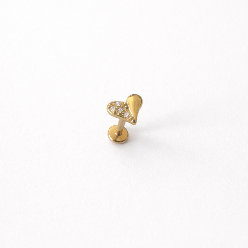 Barretta in acciaio chirurgico 316L con cuore zirconato