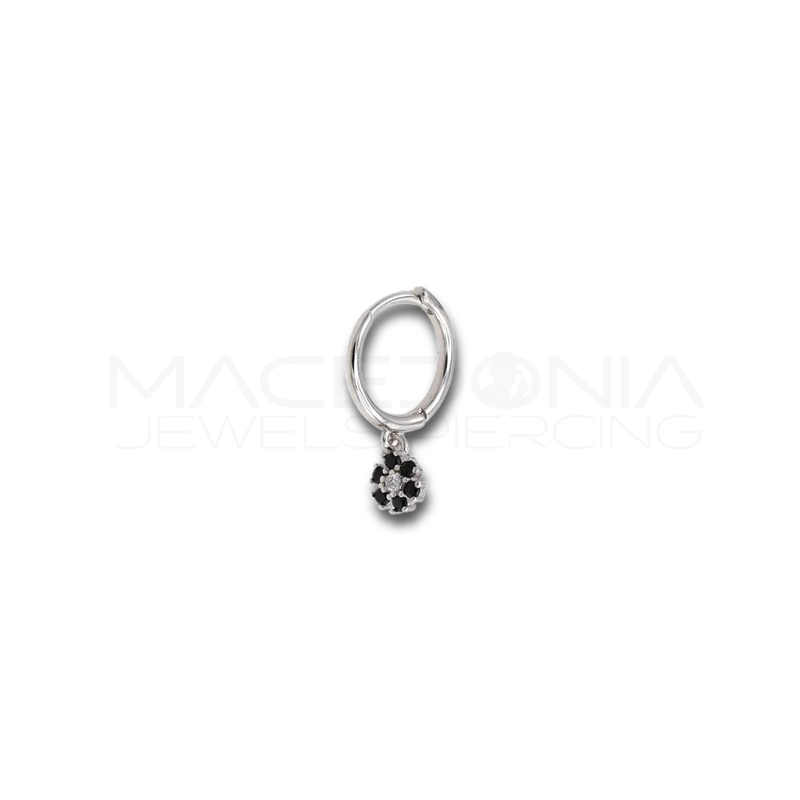Orecchino Fiore in Argento 925 con Zirconi (Colore Argento)