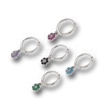 Orecchino Fiore in Argento 925 con Zirconi (Colore Argento)