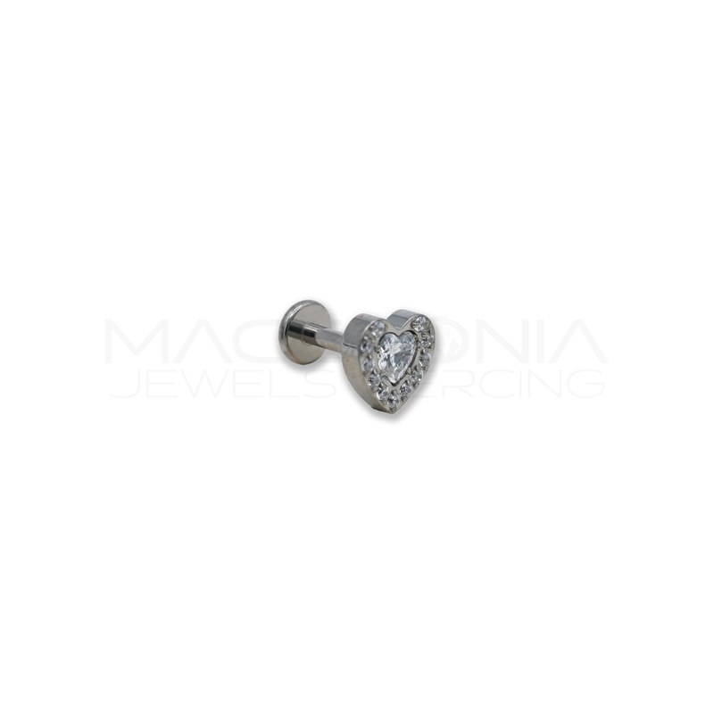 Barretta in Titanio con Cuore Zirconato