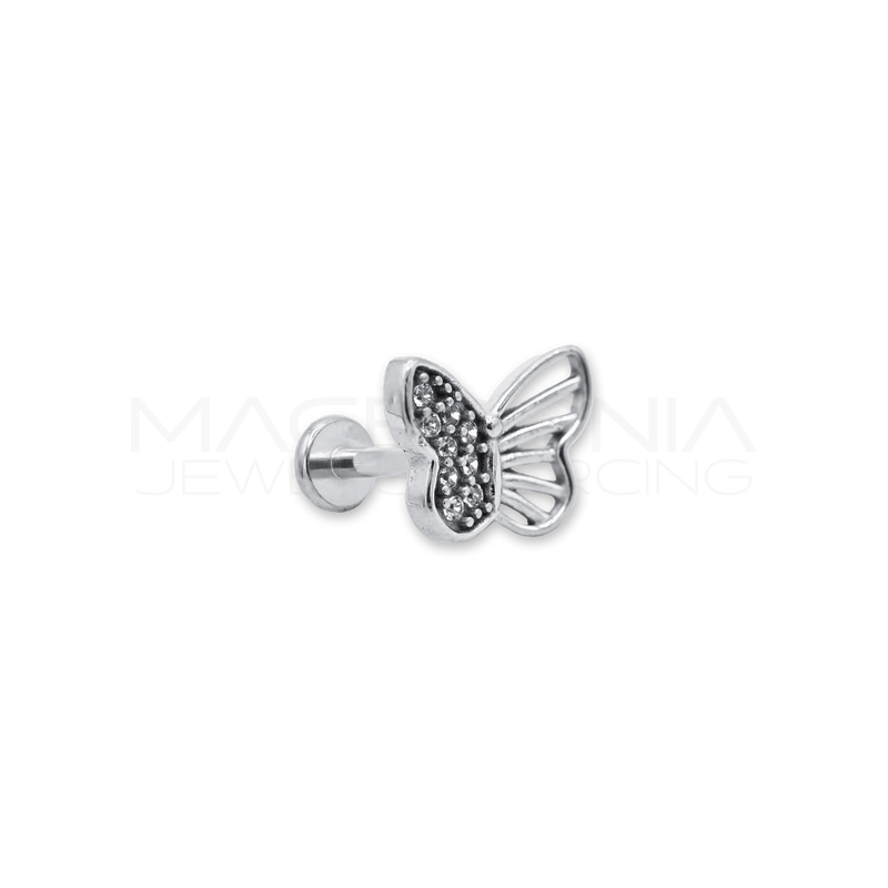 Barretta con Farfalla Semi-Zirconata