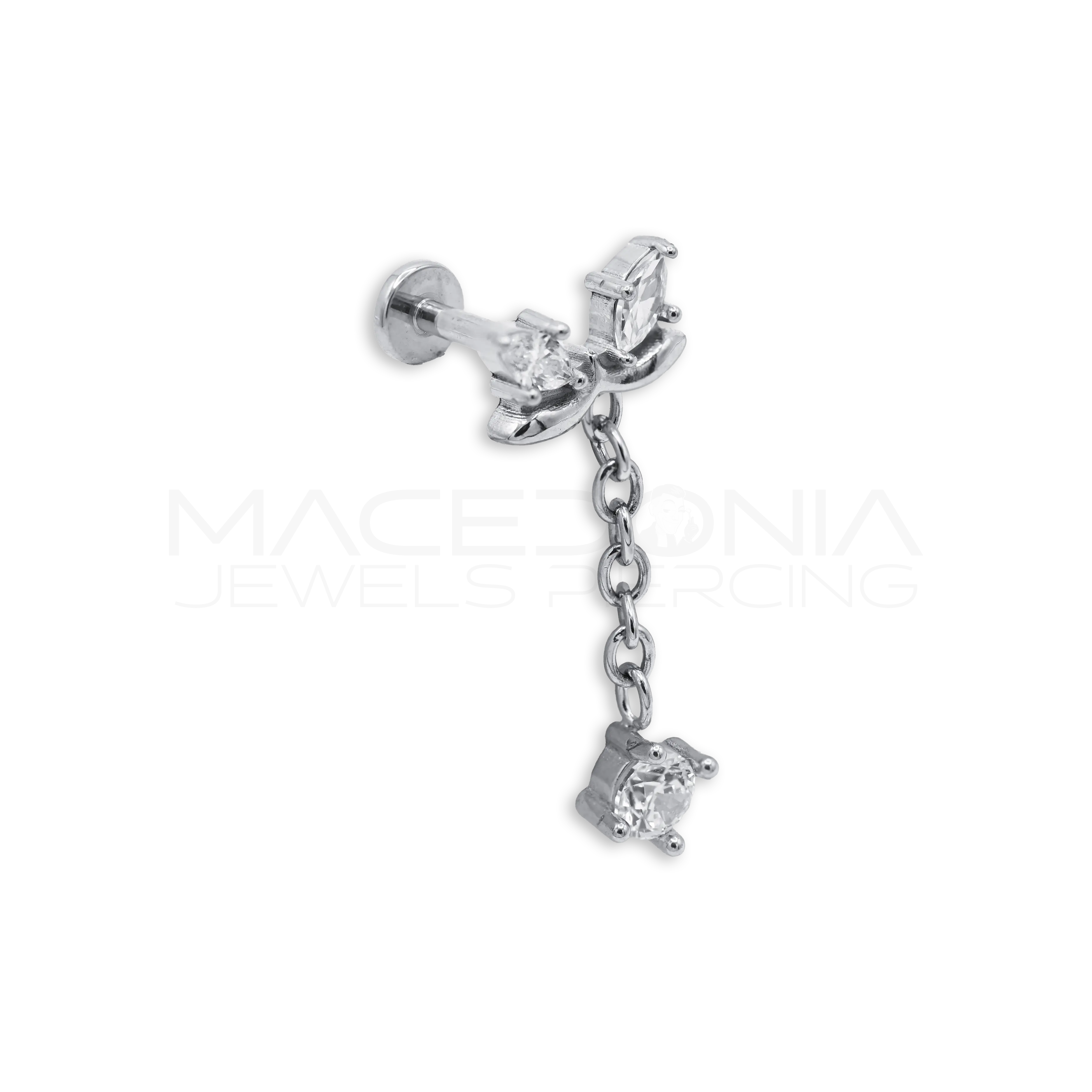BARRETTA CON DOPPIO ZIRCONE E PENDENTE CON BRILLANTINO