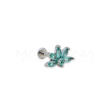 Barretta con Mezzo Fiore Zirconato in acciaio chirurgico 316L