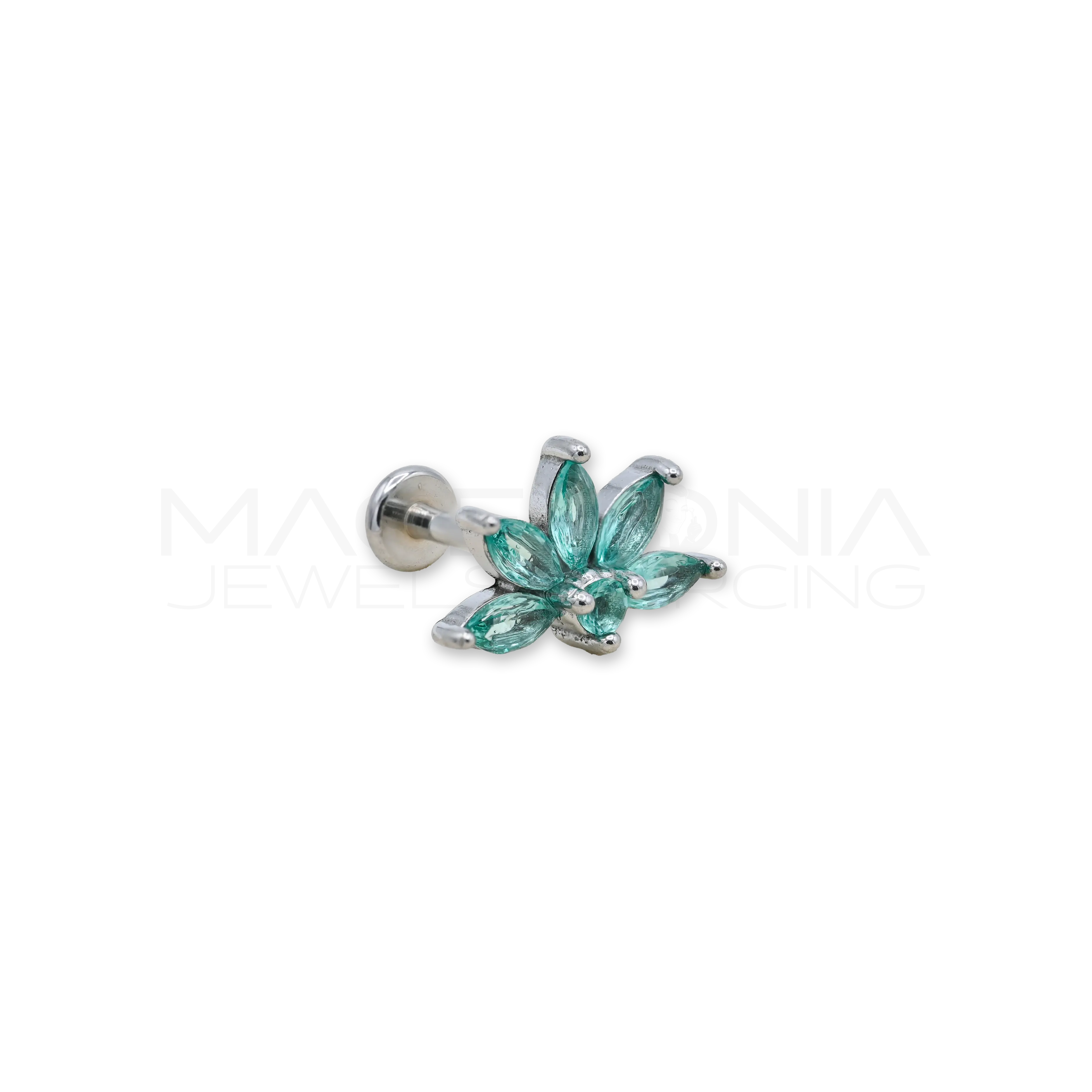 BARRETTA CON MEZZO FIORE ZIRCONATO