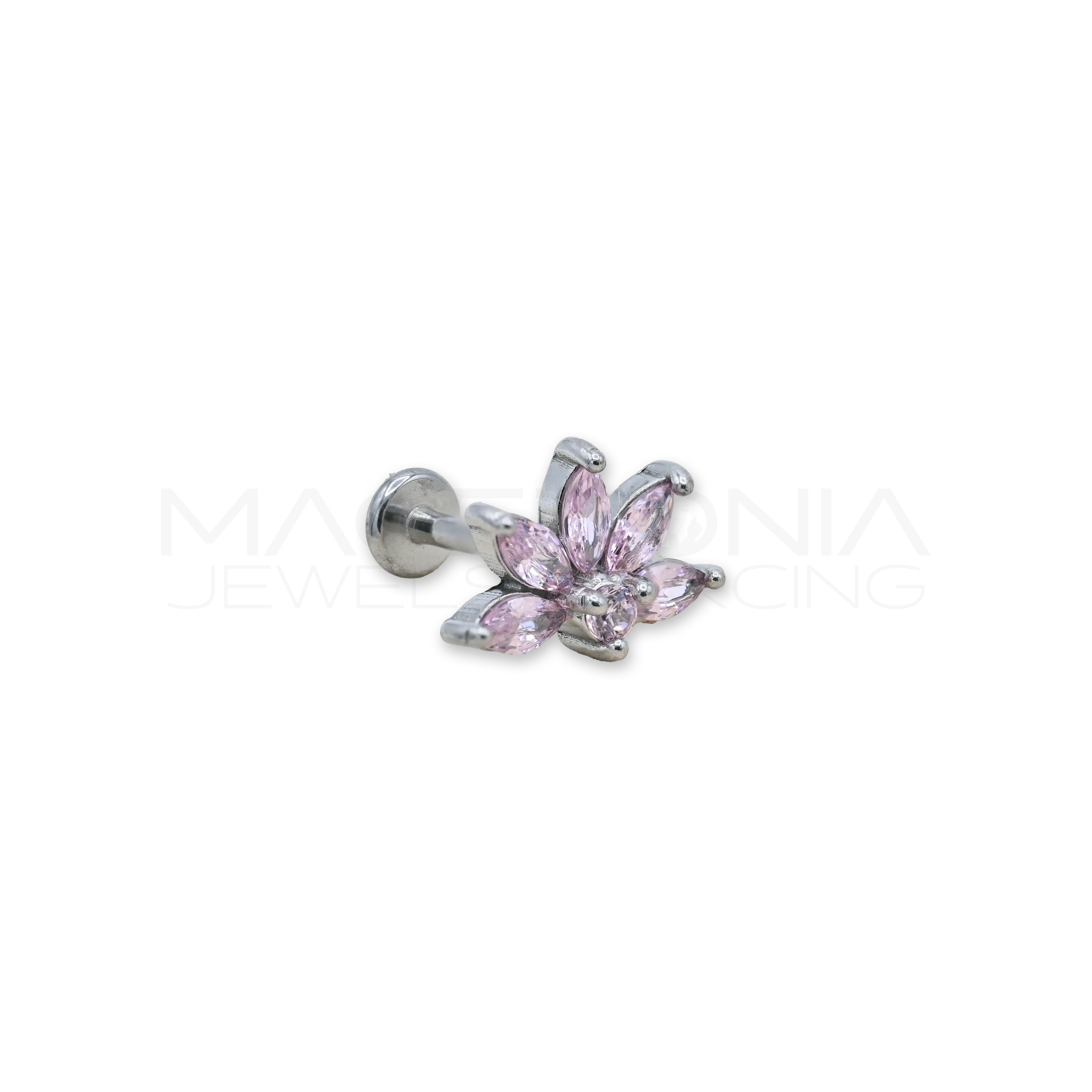 BARRETTA CON MEZZO FIORE ZIRCONATO