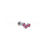 Piercing Barretta con Triplo Zircone in Acciaio Chirurgico 316L