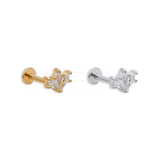 Barretta Mini Corona con Zircone in acciaio chirurgico 316L