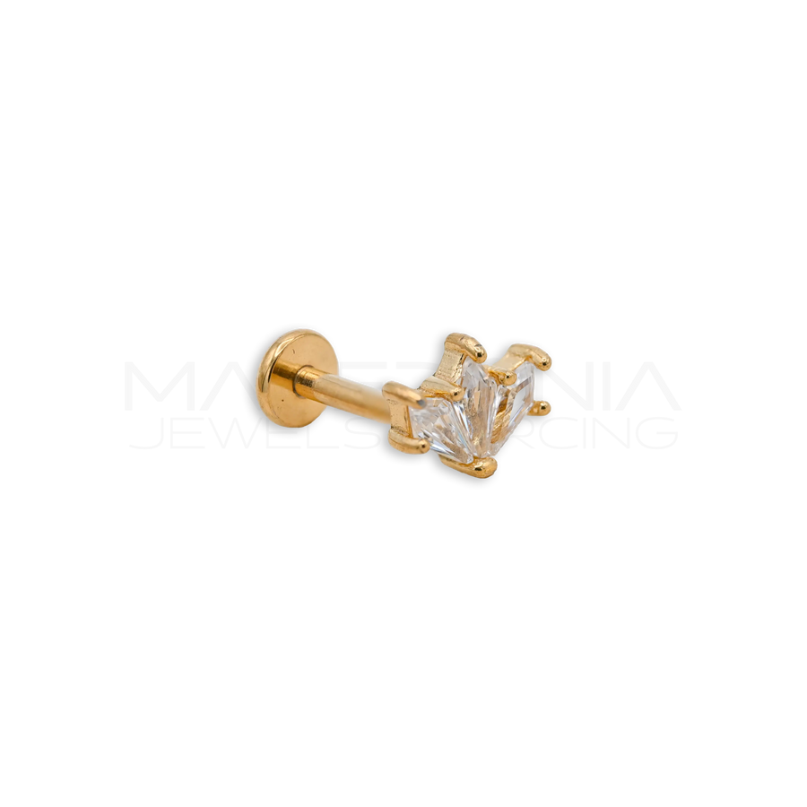 Barretta Mini Corona con Zircone in acciaio chirurgico 316L