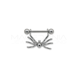 Piercing da Capezzolo in Acciaio Chirurgico 316L con Ciondolo a Forma di Ragno