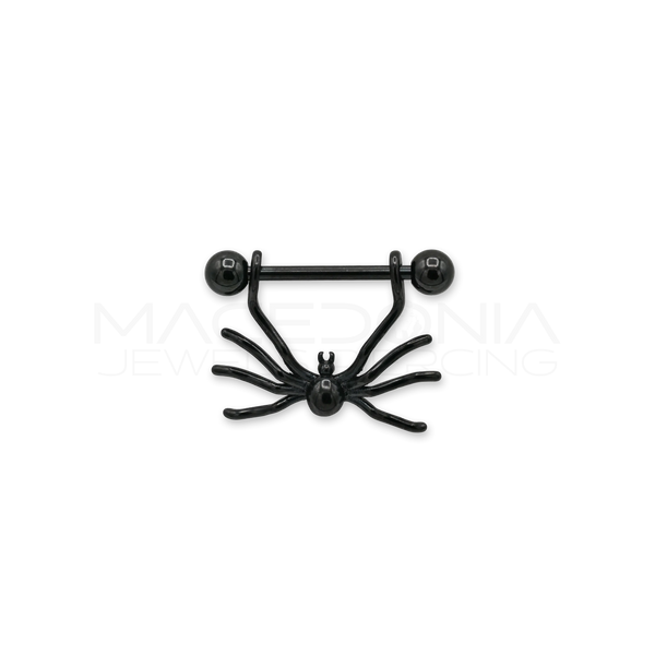 Piercing da Capezzolo in Acciaio Chirurgico 316L con Ciondolo a Forma di Ragno