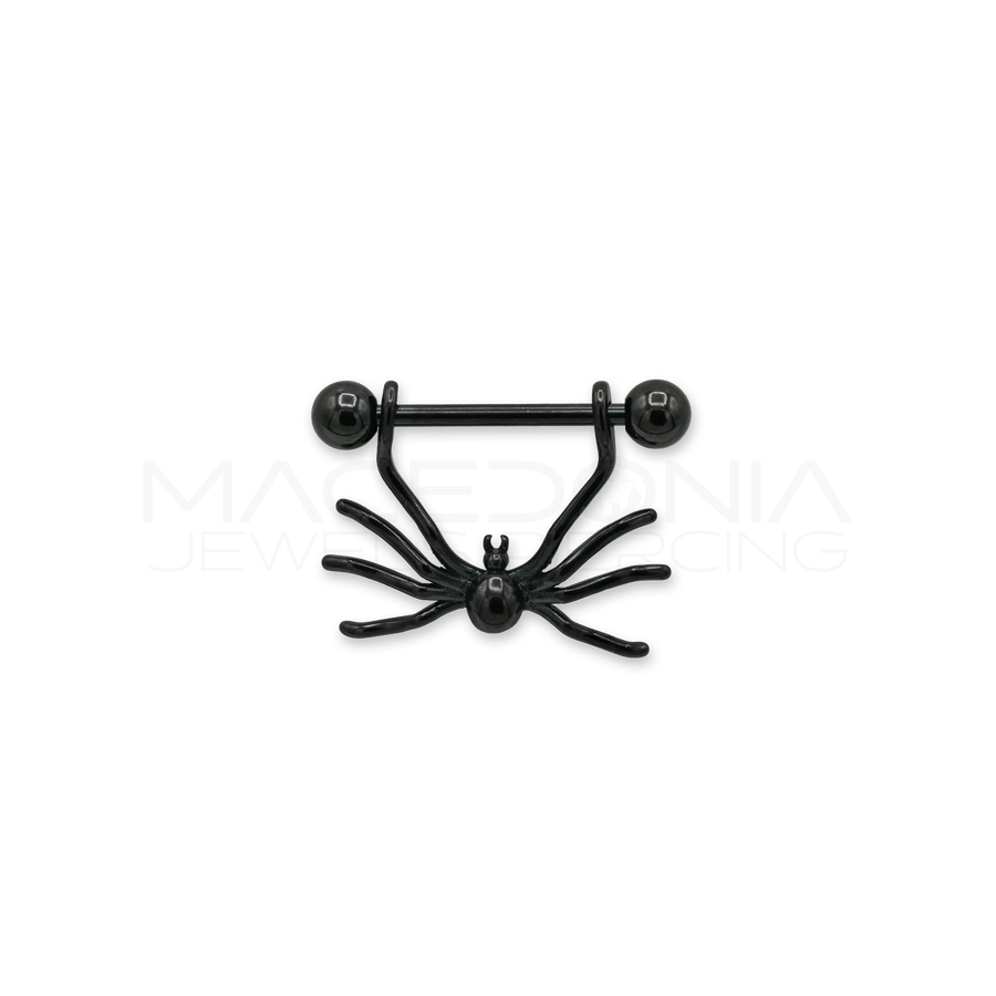 Piercing da Capezzolo in Acciaio Chirurgico 316L con Ciondolo a Forma di Ragno