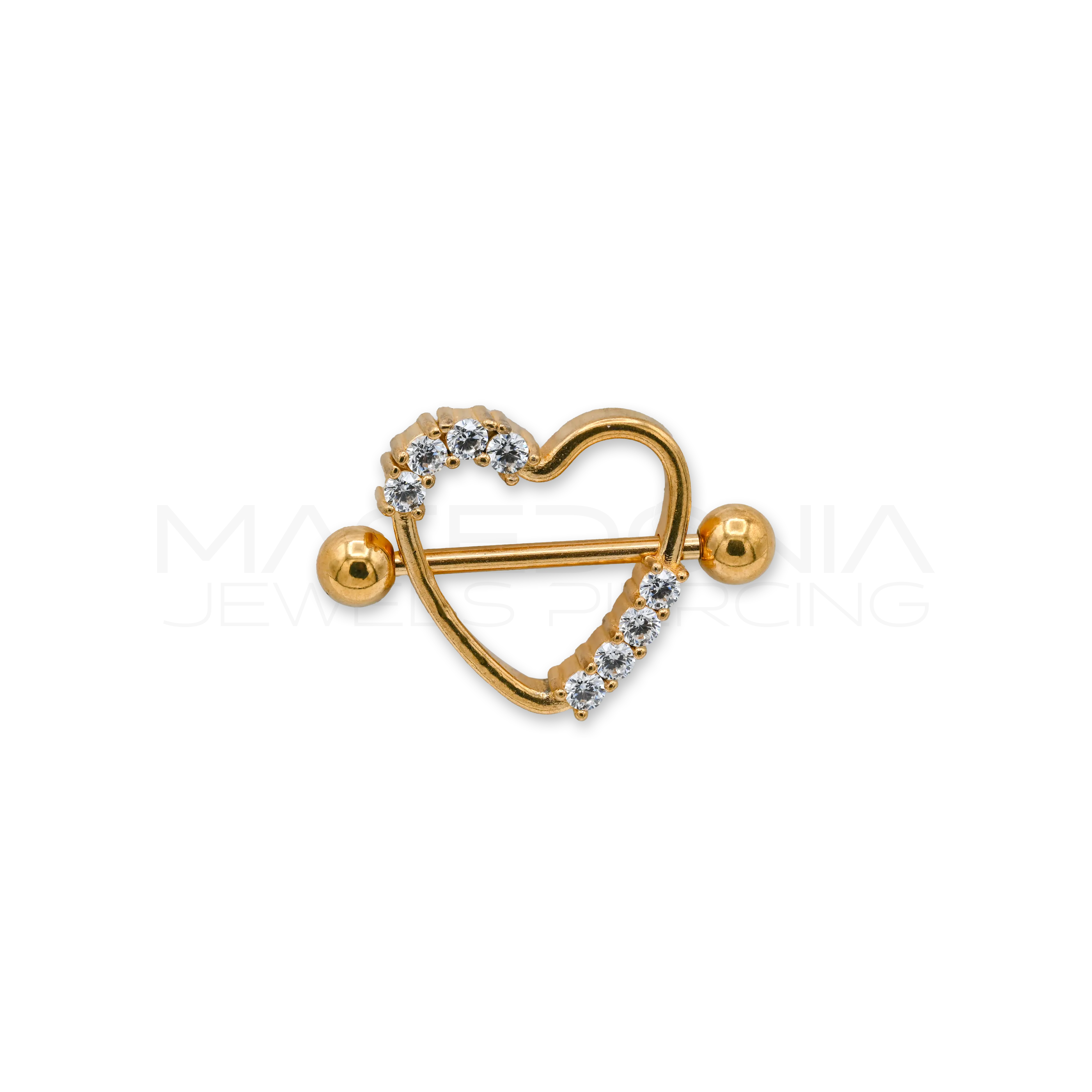 PIERCING A CUORE CON ZIRCONI