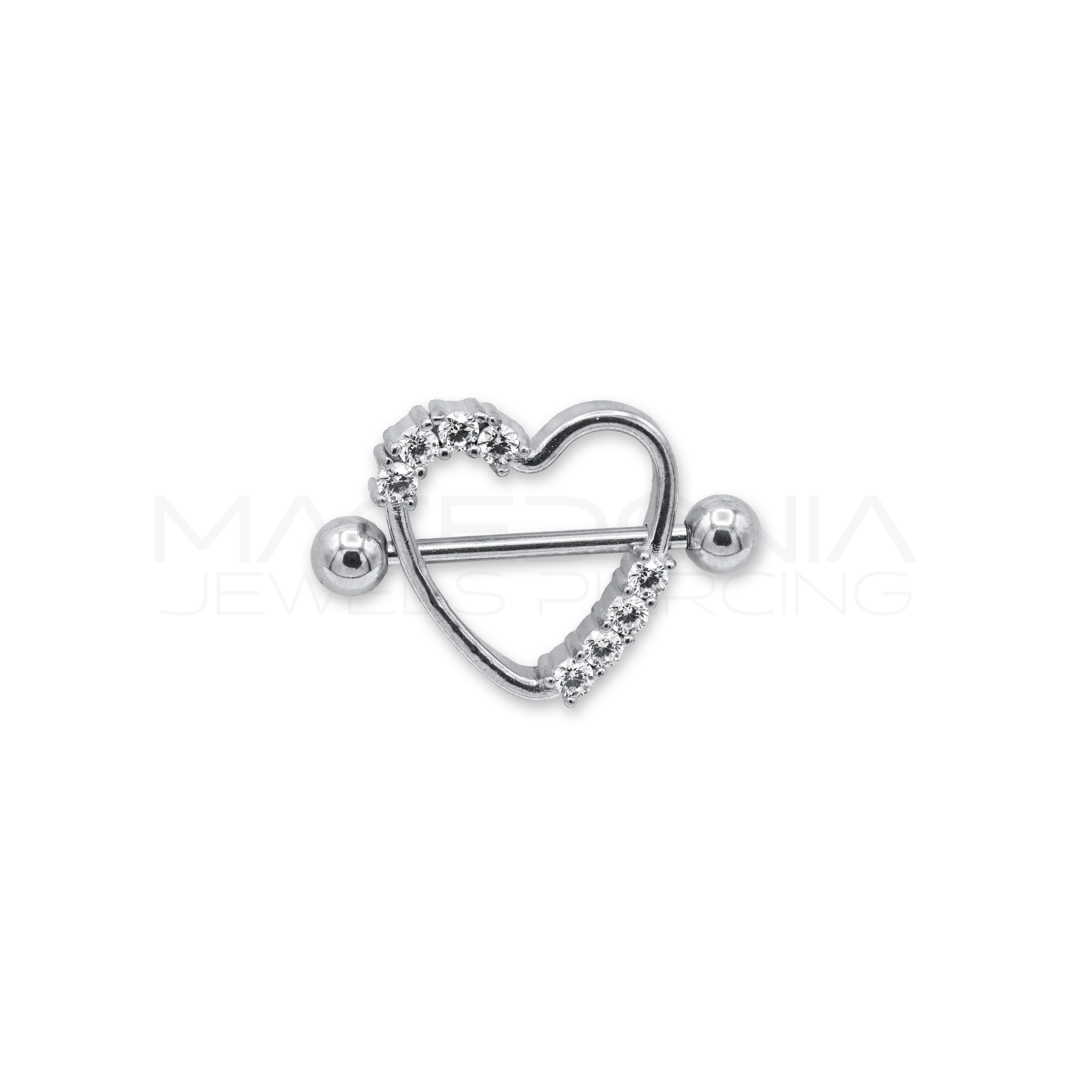 PIERCING A CUORE CON ZIRCONI
