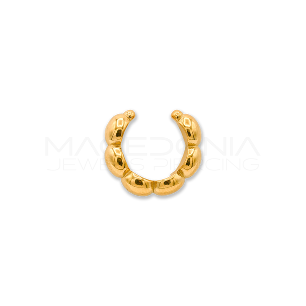 Mezzo Cerchio con Palline,Fake Piercing (Oro)