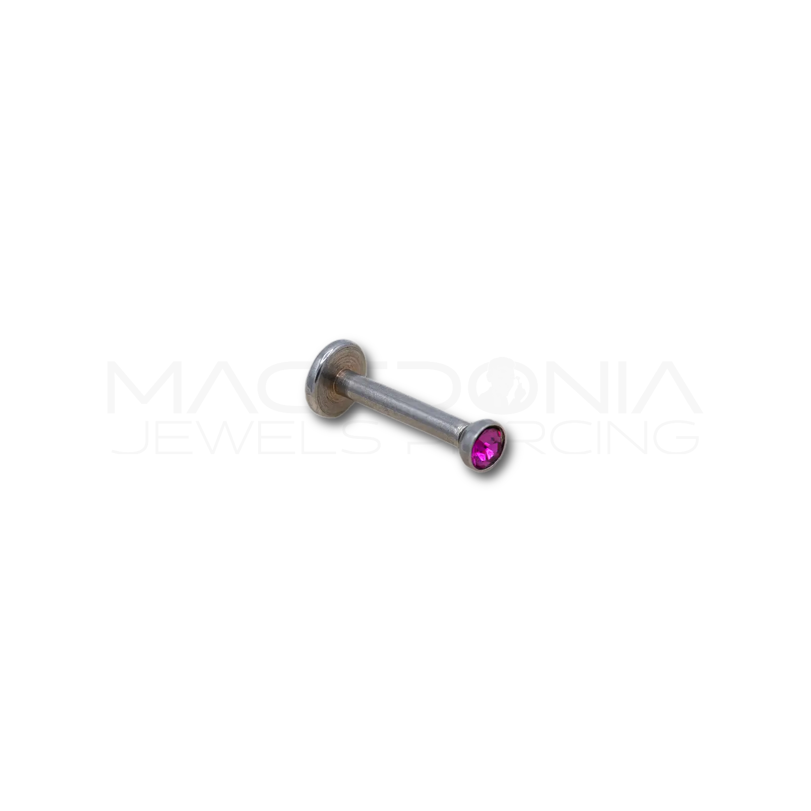 Piercing per labbro in acciaio chirurgico 316L con zircone