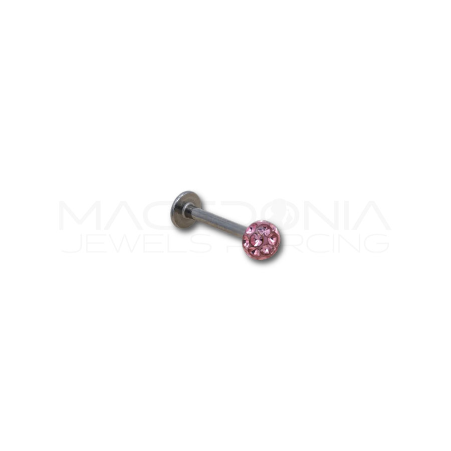 Piercing con Pallina Glitterata 3mm in Acciaio Chirurgico 316L