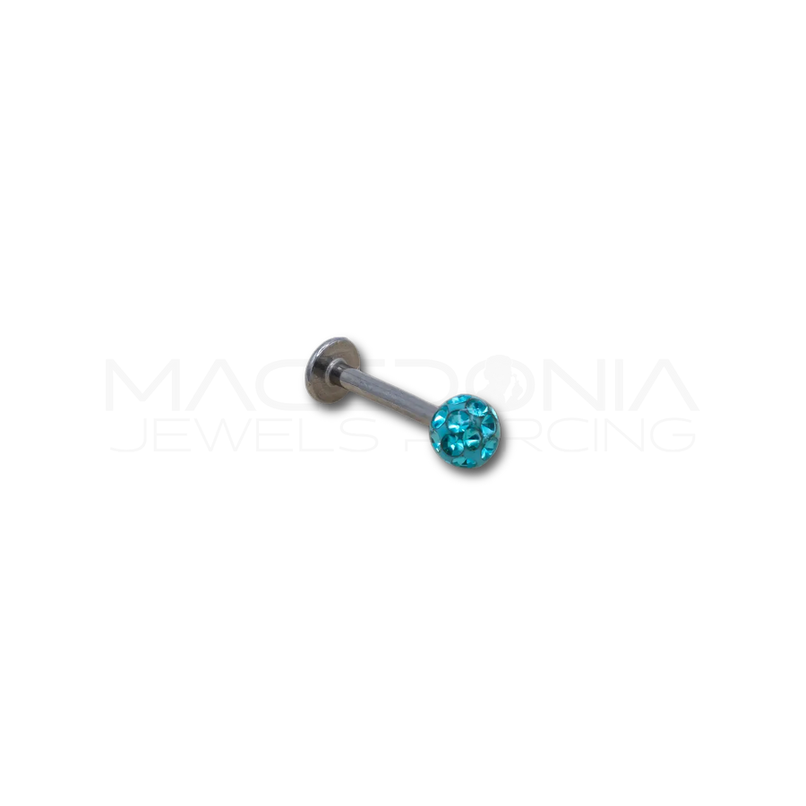 Piercing con Pallina Glitterata 3mm in Acciaio Chirurgico 316L