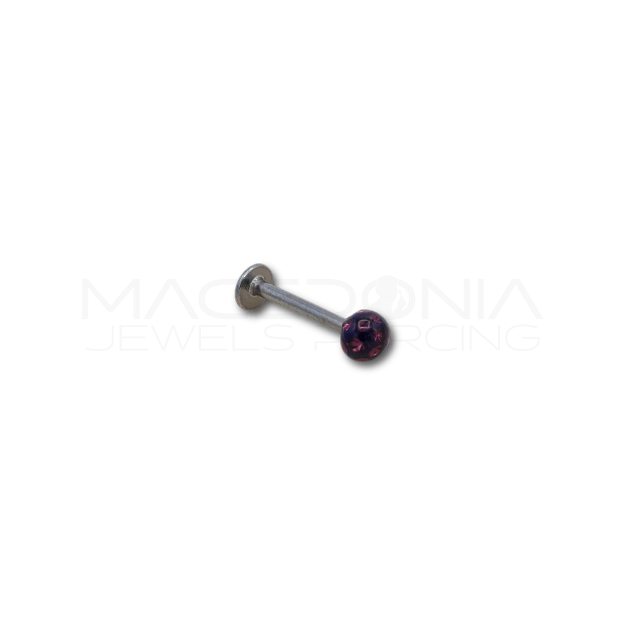 Piercing con Pallina Glitterata 3mm in Acciaio Chirurgico 316L