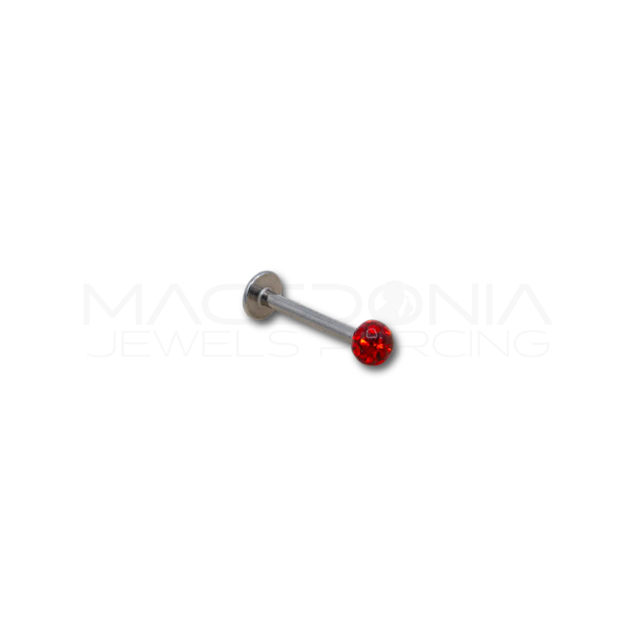 Piercing con Pallina Glitterata 3mm in Acciaio Chirurgico 316L
