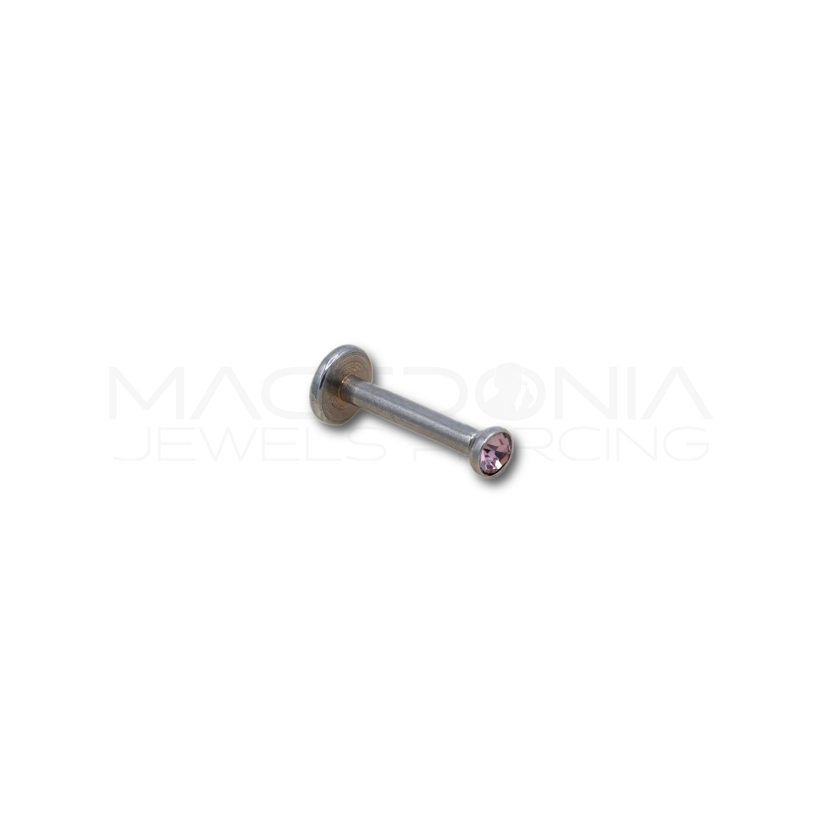 Piercing per labbro in acciaio chirurgico 316L con zircone