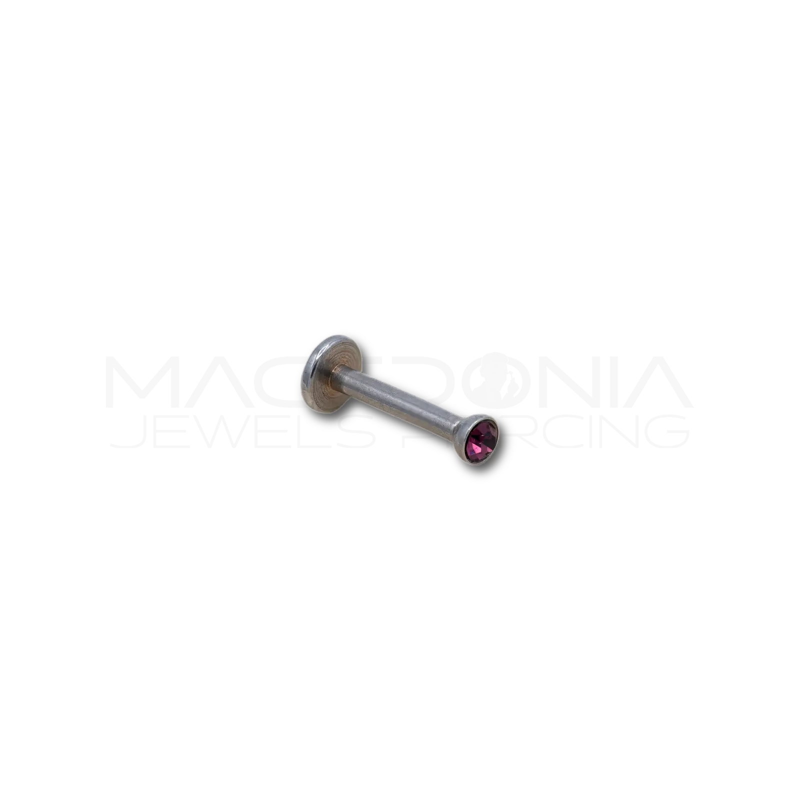 Piercing per labbro in acciaio chirurgico 316L con zircone