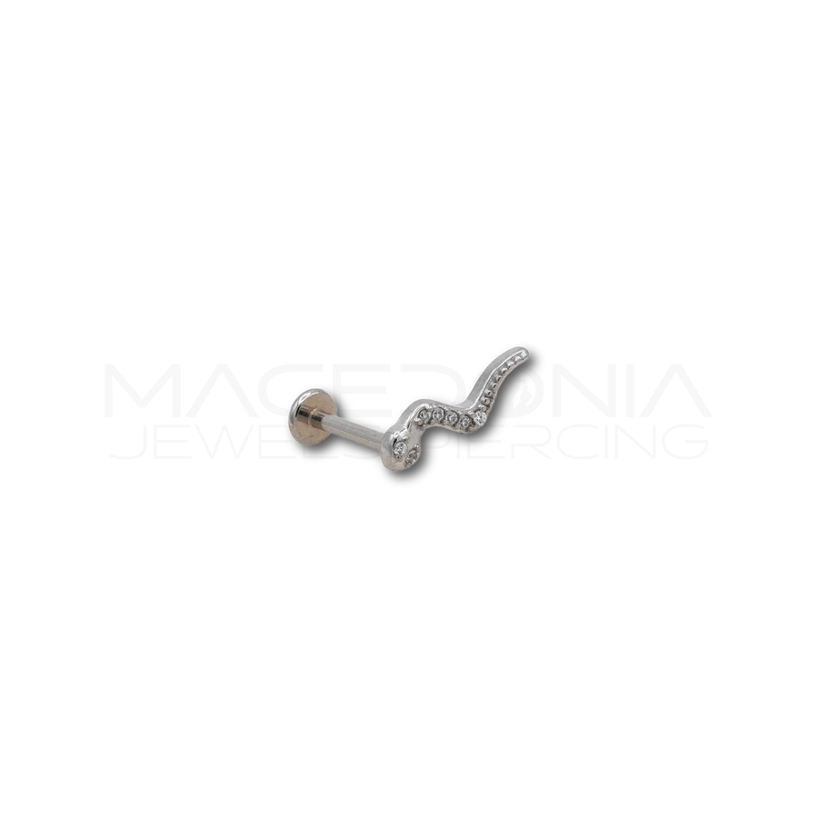 Piercing a Serpente in Acciaio Chirurgico con Zirconi
