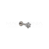 Piercing a Fiore con Zirconi  in acciaio chirurgico 316L